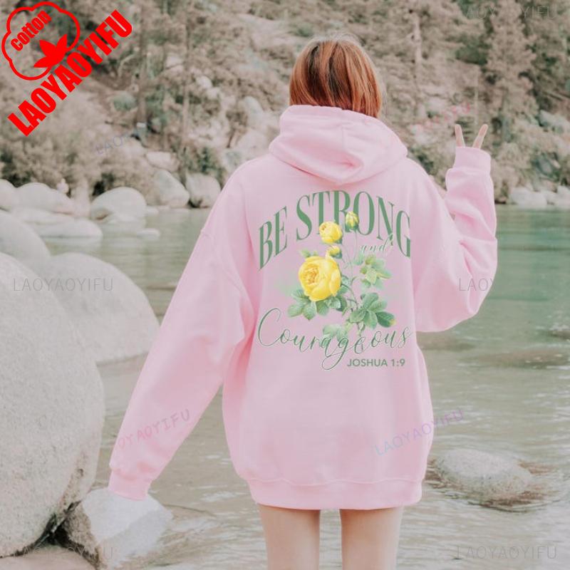 Christian Floral sweatshirt hoodie gift for her Bible verse Hoody Jesus aesthetic sweater Words on back crewneck Faith apparel