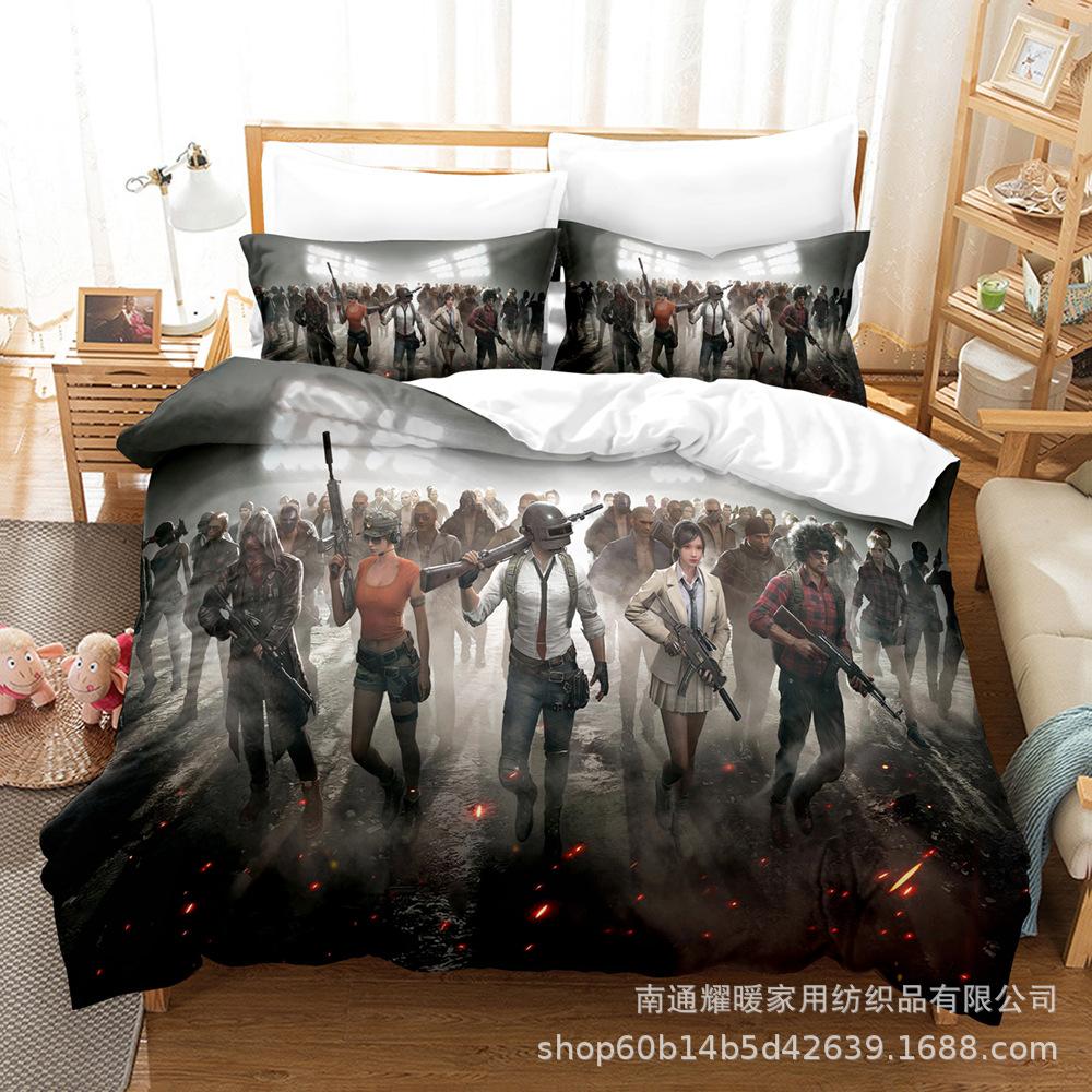 3D Digital Printing Bedding Four-Piece Set Three-Piece Set Bed Sheet Quilt Pillow