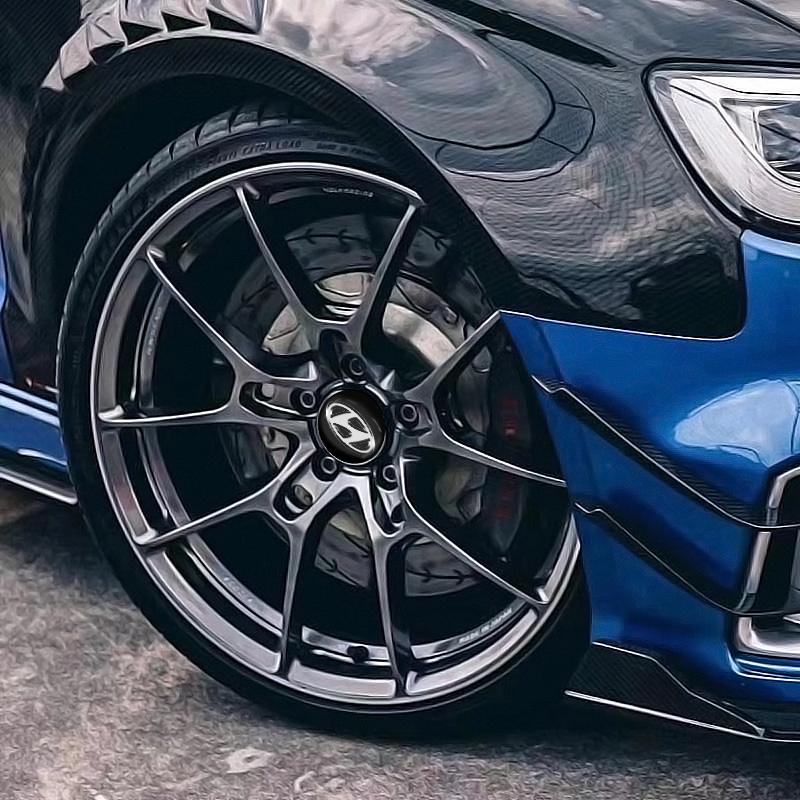 4 stk 56MM Bilhjul Senter Navkapsel Logo Klistremerker Felgdeksel Emblem Dekal For Hyundai Santa Fe Sonata Solaris Azera Creta I30 Ix25 Tucson IX35