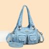 Geantă de umăr cu un singur compartiment și buzunare multiple, culoare uni, Geantă de mamă, Geantă crossbody elegantă, Geantă de mână