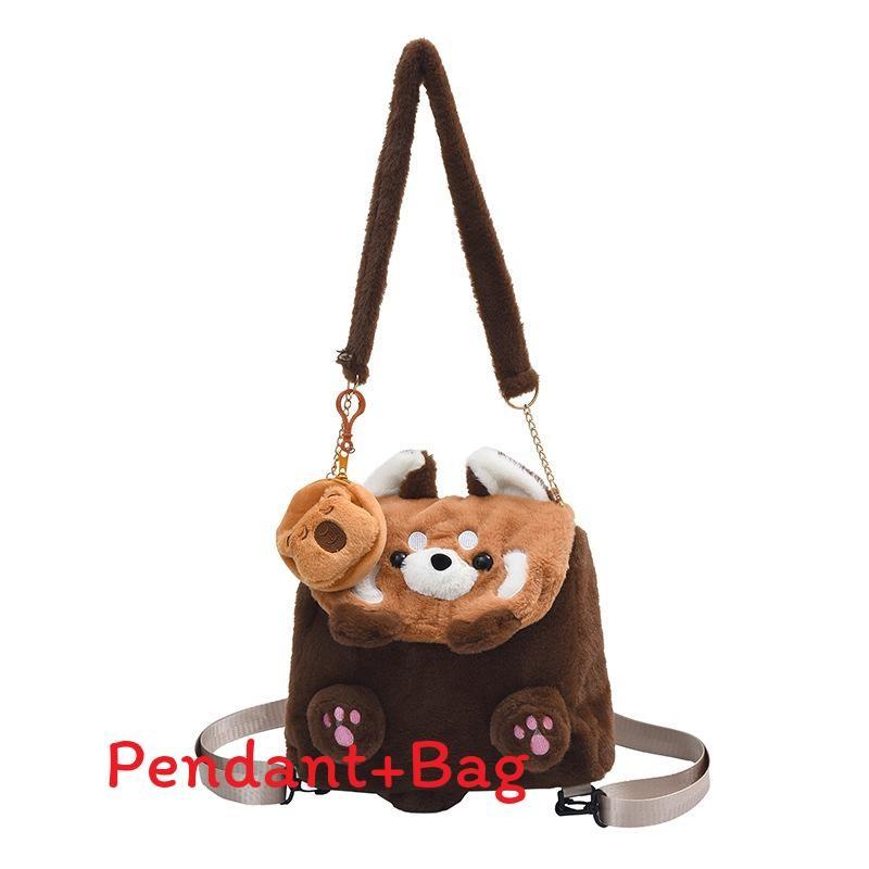 

Little Cute Raccoon Cartoon Animal Doll Plush Backpack For School And Travel