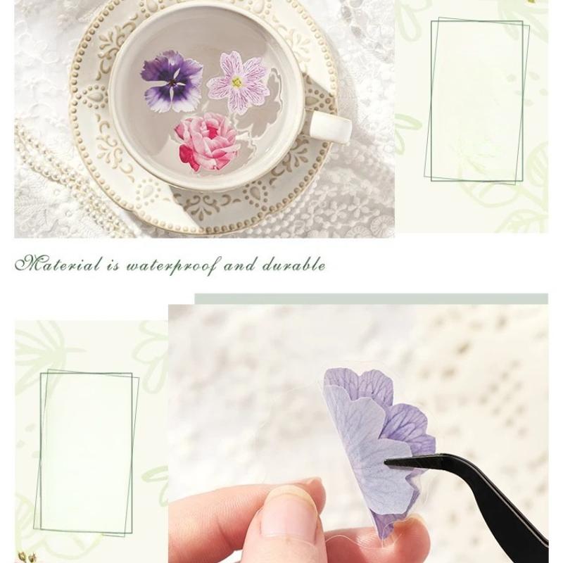 60 Pcs/pack Plant Flower Cluster Stickers Junk Journal Creative Stationery DIY Decorative Stickers Scrapbook School Supplies