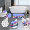 Snowman Print Toilet Bathroom Mat And Shower Curtain Four-Piece Set