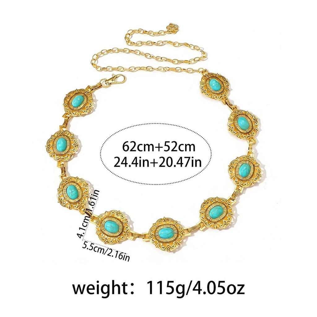 Bohemian Retro Metal Waist Chain for Women - Ethnic Style Body Jewelry