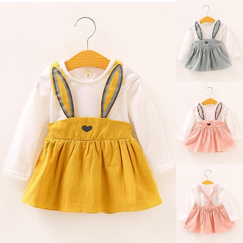 Buy Lovely Toddler Baby Girl Autumn Long Sleeve Cartoon Rabbit Princess ...