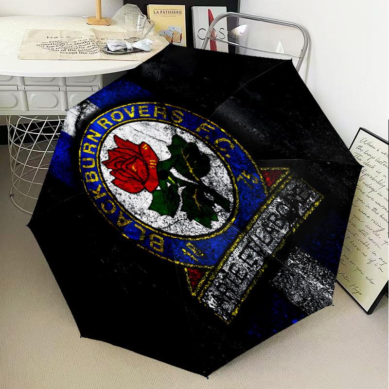 1PC Blackburn Rovers Crest Football Club Umbrella Folding umbrella, automatic umbrella 8-Frame for Travel, camping Fan gifts Christmas Gifts