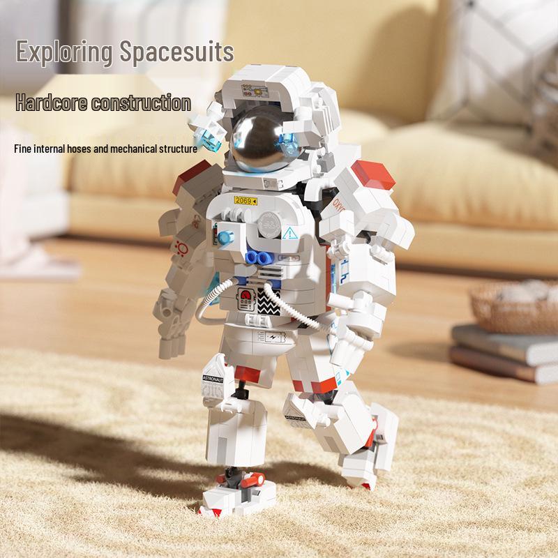 Micro-Particle Space Astronaut Model Building Blocks - Interlocking Toy for Kids