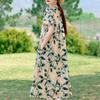 Summer Casual Women's Dresses Vintage Clothes Plus Size Short Sleeve Elegant Long Dress