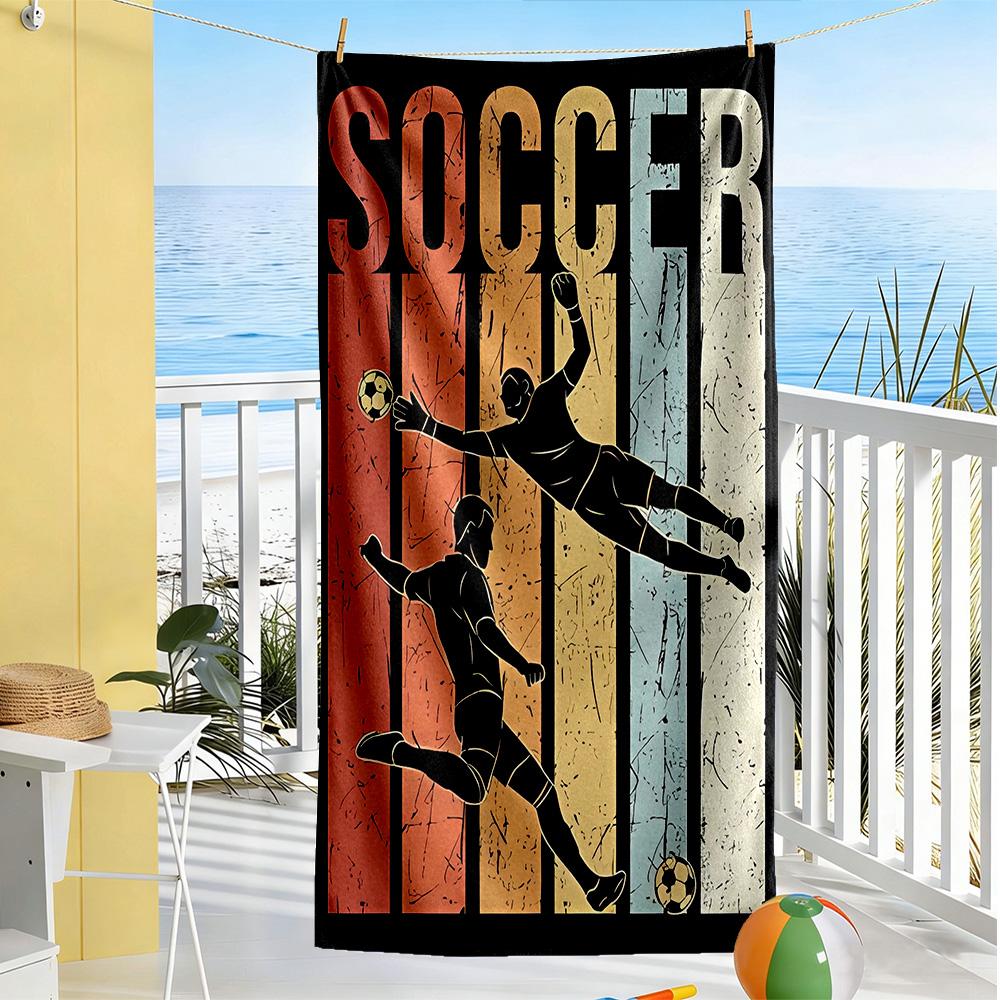 Soccer Beach Towel Quick-Dry Soft Microfiber Comfortable Lightweight Perfect for Traveling Yoga Camping and Swimming