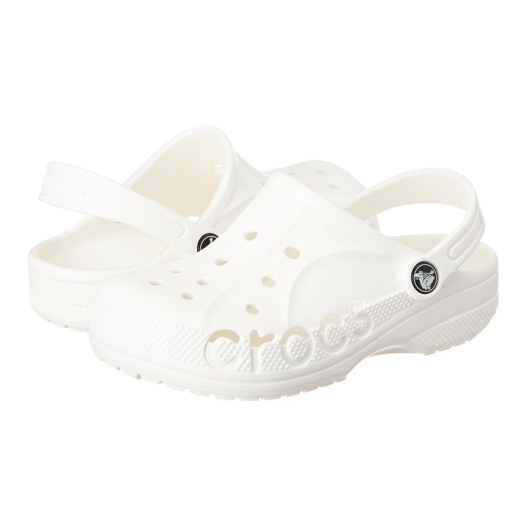 Crocs Baya Clog Comfortable Versatile Closed-Toe Beach Non-Slip Durable Sandals Kids Sandals White 207013-100