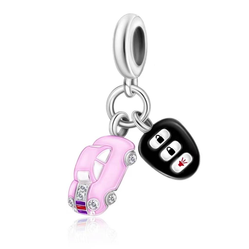 Passend für Original Pan Charms Armband Authentisch 925 Silber Rosa Nagellackflasche Perle Zum Herstellen von Damen Berloque Mode