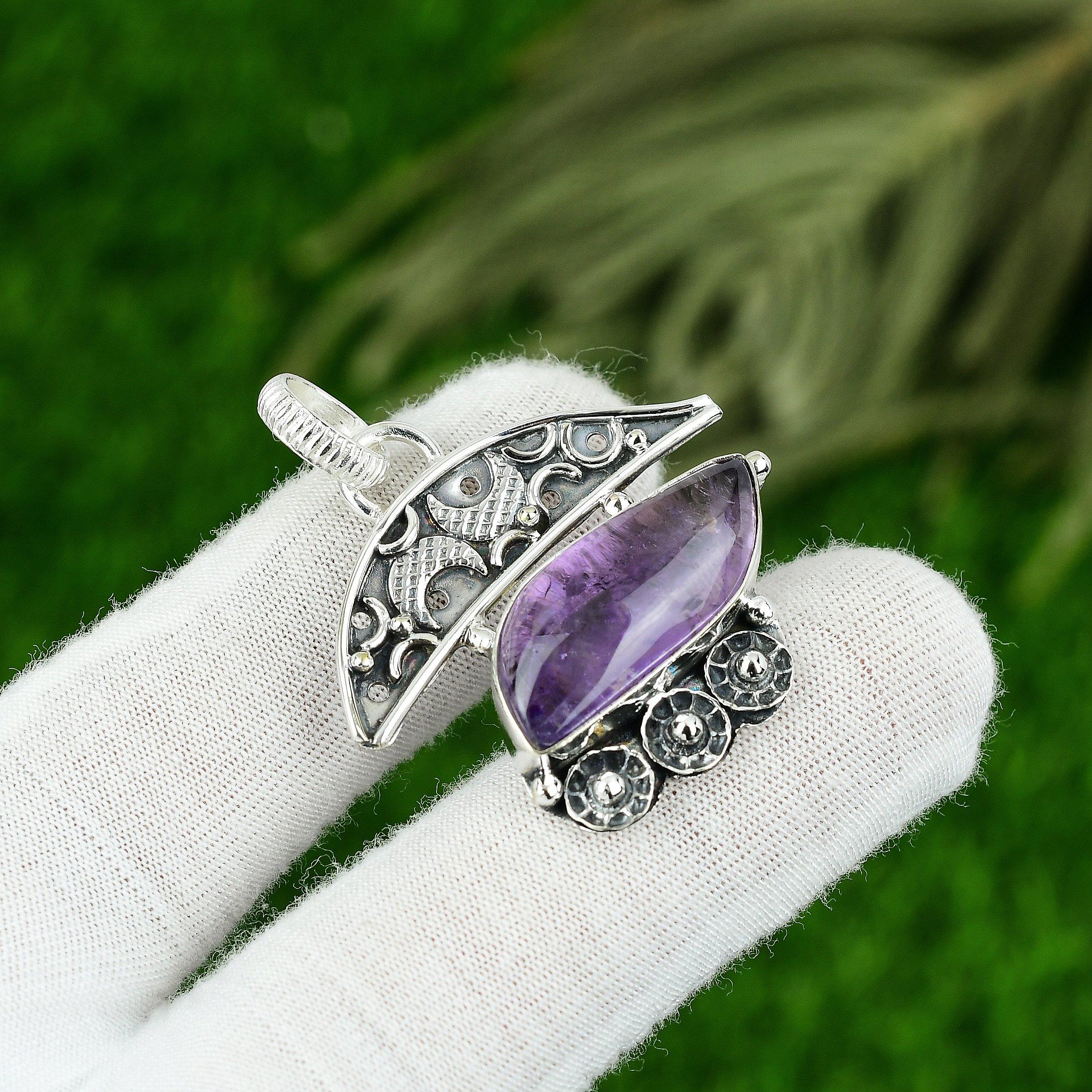 

Wedding Gift For Her 925 Sterling Silver Natural Star Amethyst Gemstone Pendant