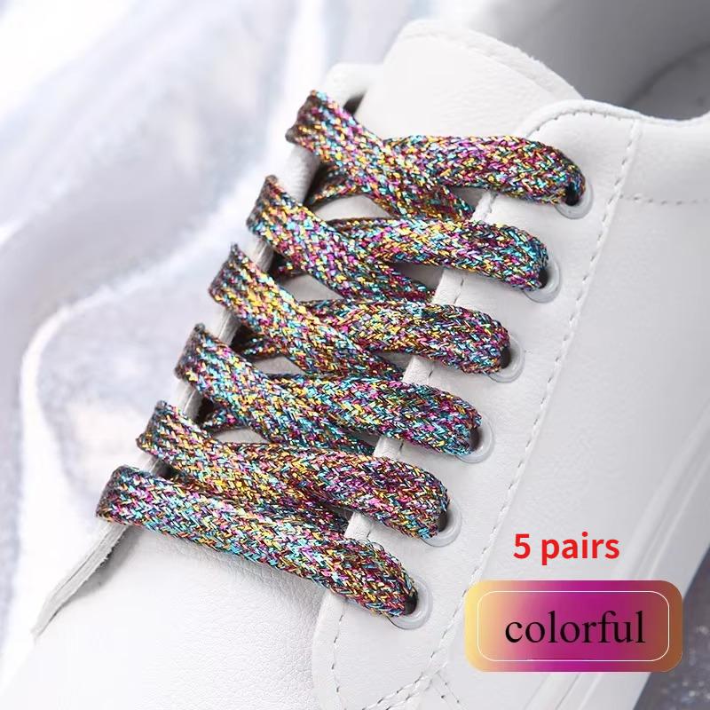 19 colors shiny gold and silver colorful bright shoelaces 100-140 cm sneakers shoelaces boots laces shoelaces string