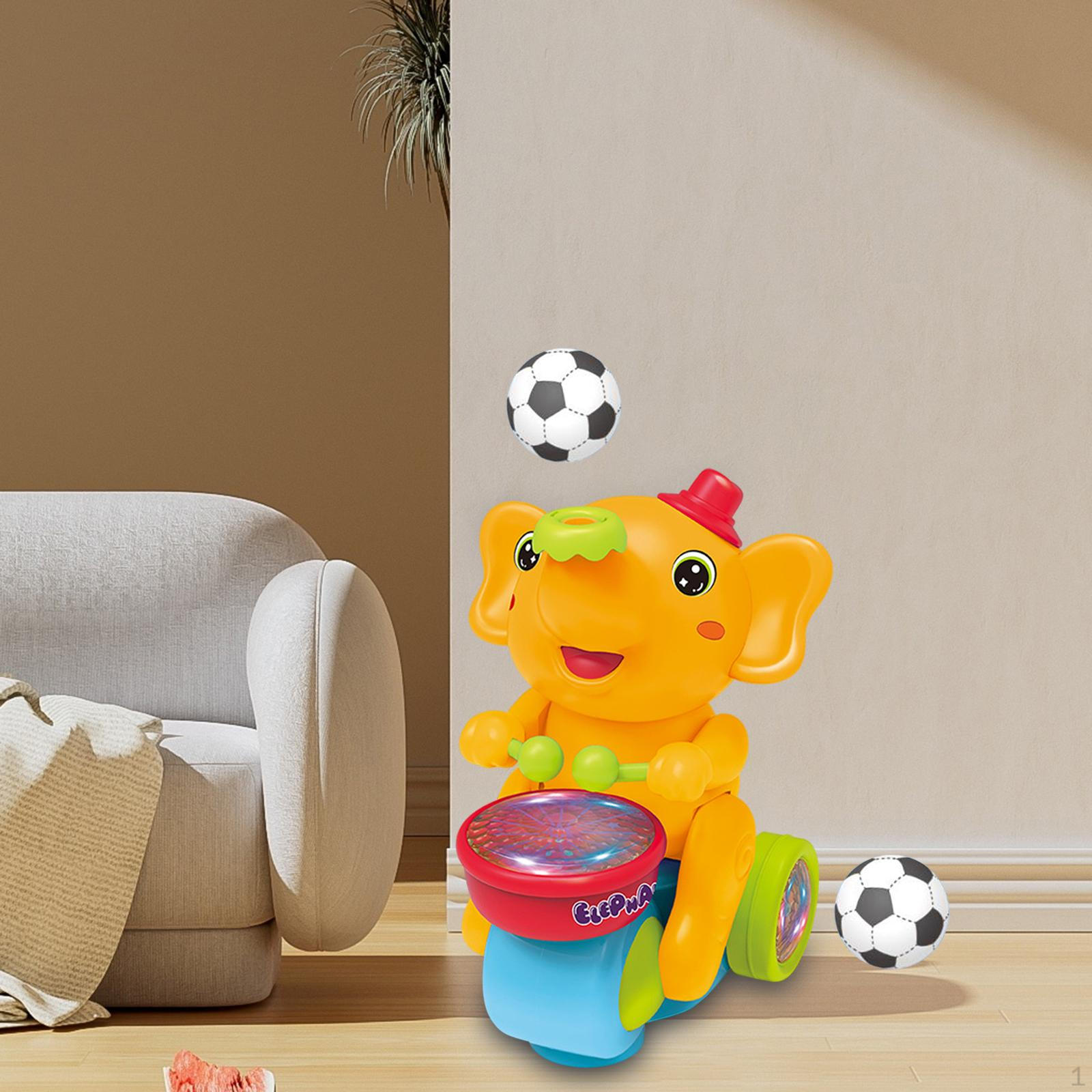

-Musician Toys for Kids, Baby Drum Set with Music And , Running Playing 2 Balls, Electric жовтий