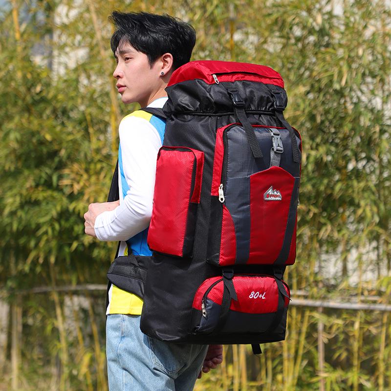 80L Venkovský turistický batoh - Velká kapacita, Unisex cestovní batoh pro kempování a sport