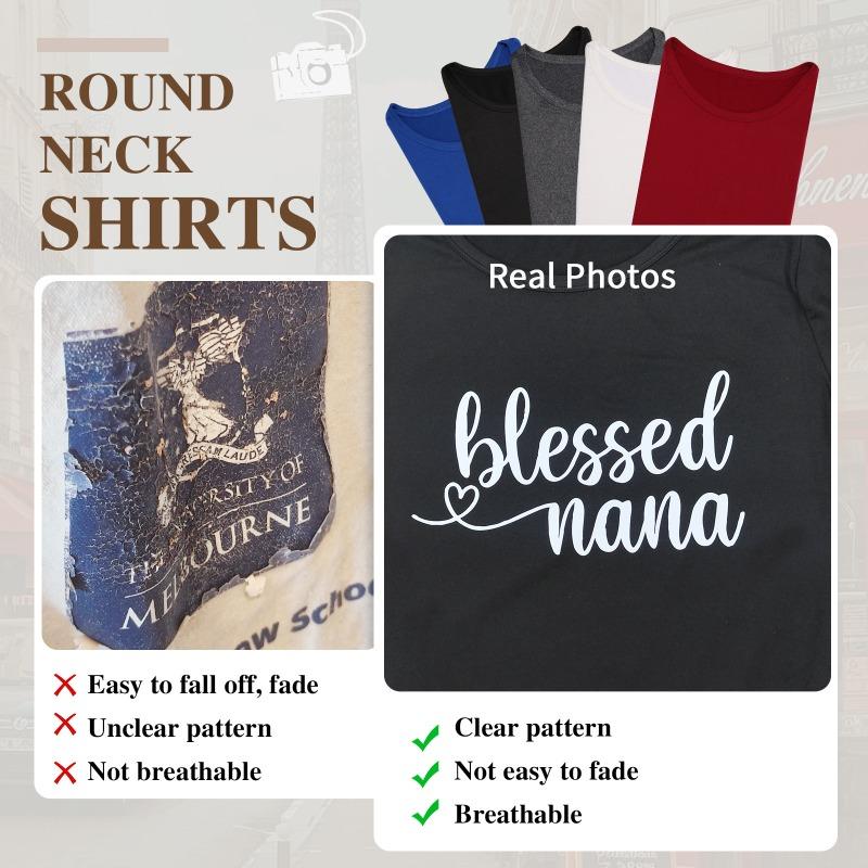 European Size 1pc Women'S Inspirational Polyester T-Shirt, Crew Neck Short Sleeve with Portrait Print