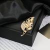 Brooch Retro Style Leaf Floral Design Lapel Pin with Faux Opal Inlaid Sweaters Collars Hats Bags Coats Scarves Badge Outfit Accessory