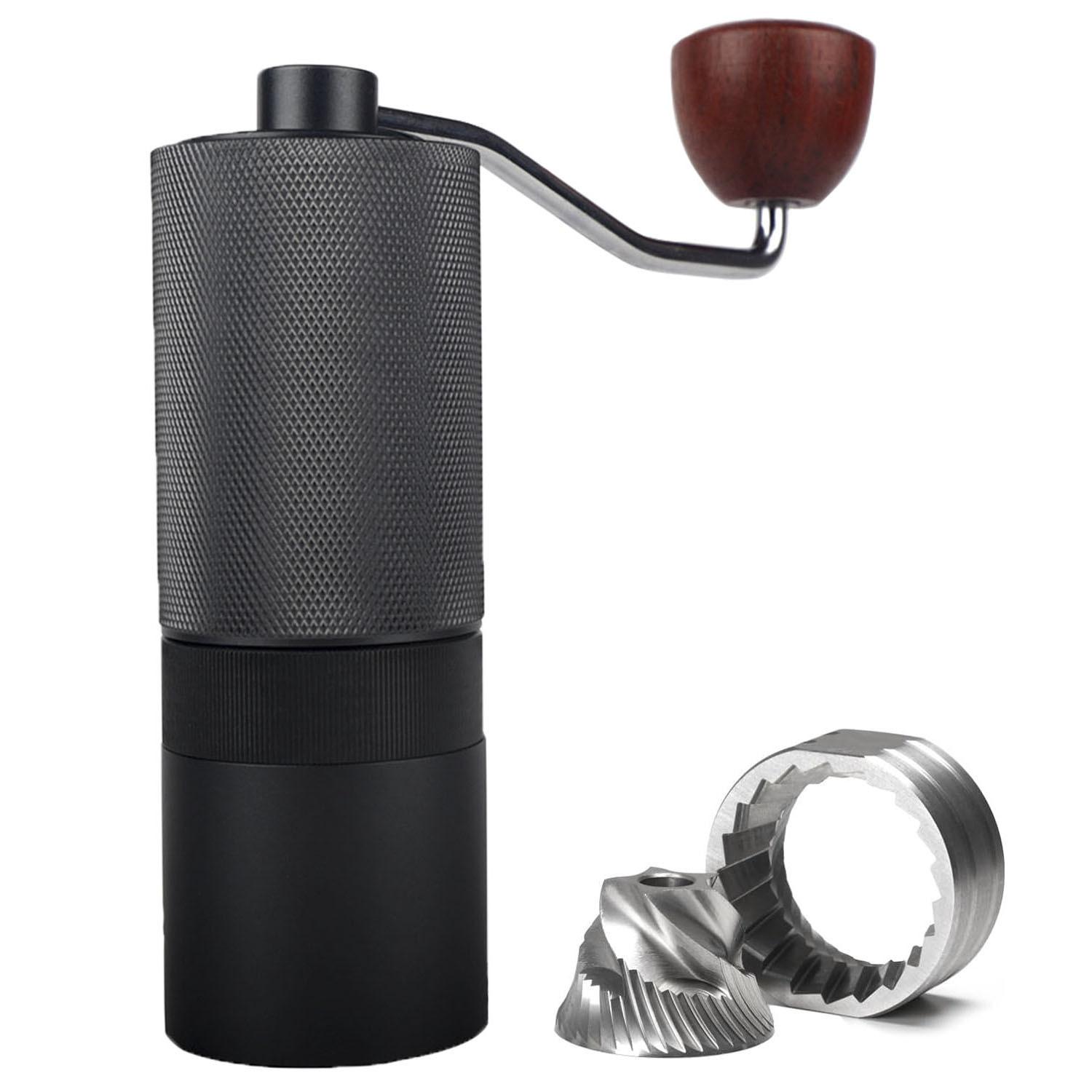 CNC hand cranked coffee grinder, manual grinder, all aluminum shell, 420 stainless steel grinding core, conical disc cutter nero