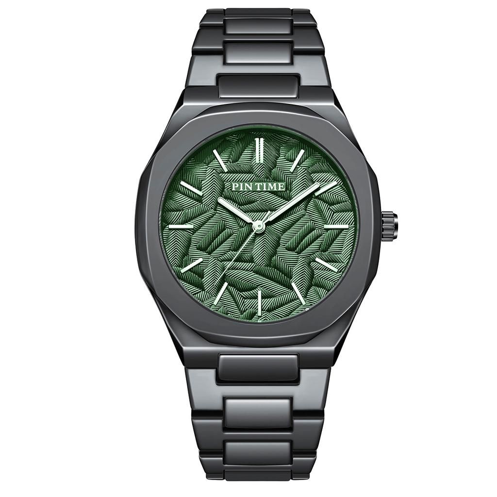 Trendy Fashionable and Versatile Stainless Steel Night Light Waterproof Men's Quartz Watch