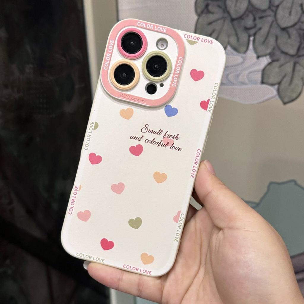Color love applies to Apple 17pro silicone 16max lanyard 15iphone14 soft 13 spring 12 mobile phone case