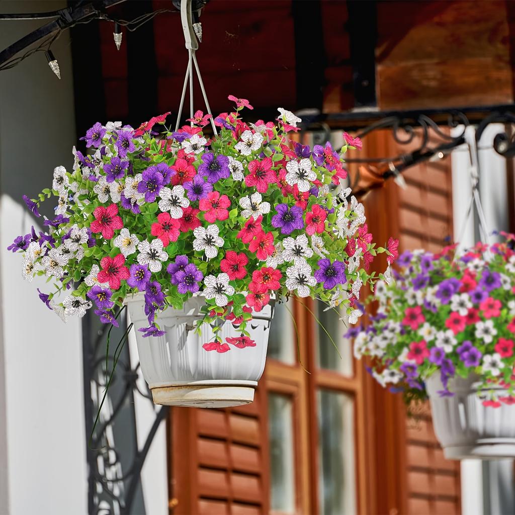 12 st UV-beständiga bleknar inte Konstgjorda Blommor Realistiska Falska för hotell Trädgård Gård Uteplats Balkong hem Utomhus Alla Säsonger Dekor