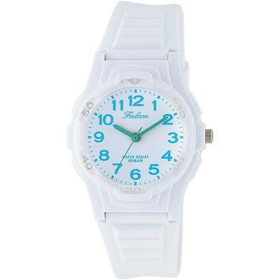 Q&Q Women's Analog Waterproof Watch VS06-005 with White & Light Blue Urethane Band
