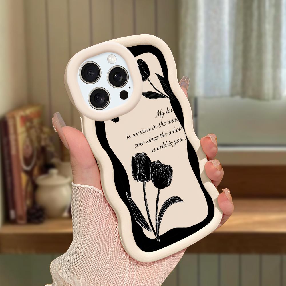 Big Wave Edge Soft Silicone Material Macaron Phone Case Shockproof Protective Rubber Casing for iPhone Samsung Huawei Honor Xiaomi Redmi OnePlus Moto
