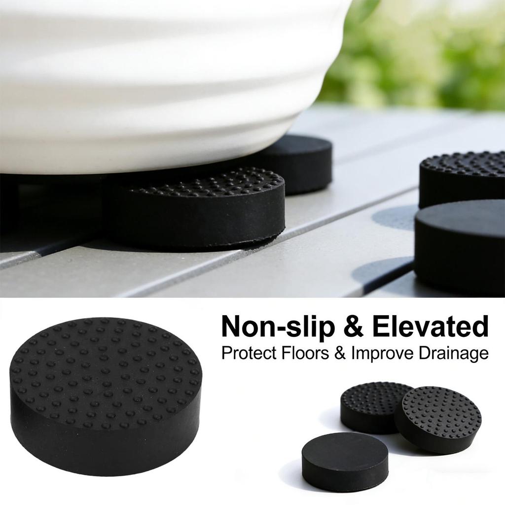 Non-Slip Flower Pot Feet Risers Rubber Plant Pot Mat Patio Deck Garden Planter Base Stands Indoor Outdoor Pots Supports Pads