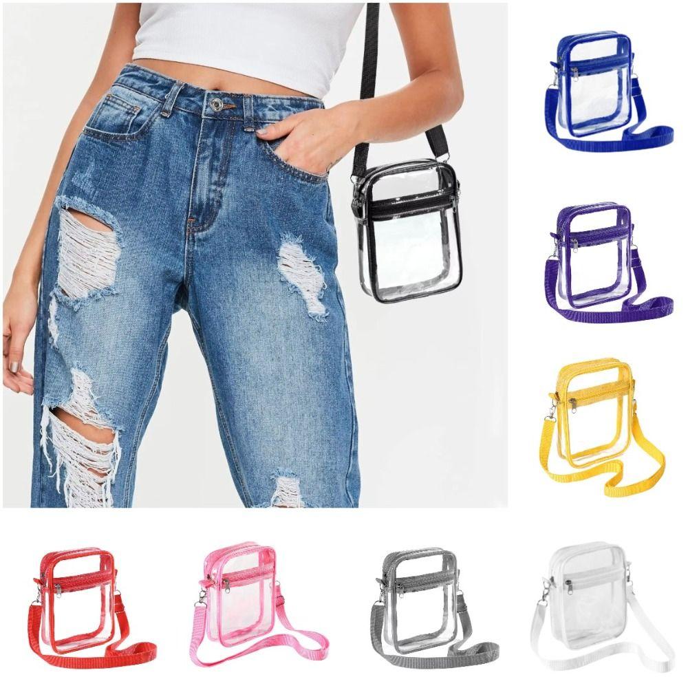 Large Capacity Crossbody Bag Waterproof Beach Tote Bag Gym Sports Bag Clear Shoulder Bag Travel