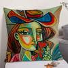 Berühmter Künstler P-Picasso Kissenbezug Natürlicher Leinen Bio-Stoff Doppelseitiger Druck Sofa Heimdekoration Geschenk Kissenhülle