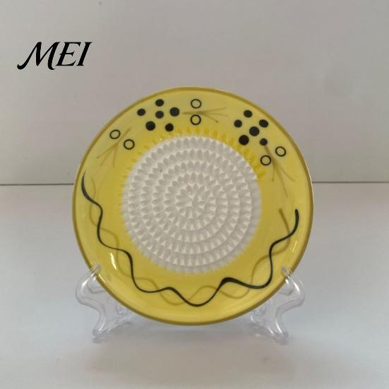Garlic Paste Maker Ceramic Grater Bowl, Multifunctional Ginger Mincer Plate Olive Oil Dip Mixer Bowl for Food, Spanish Tomato Roaster Dish,