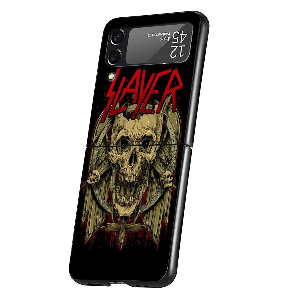 Slayer Heavy Metal Rock Band Phone Case For Samsung Galaxy Z Flip 7 6 5 4 3 5G Cover ZFlip7 ZFlip6 ZFlip4 ZFlip5 ZFlip3 Coque Fu