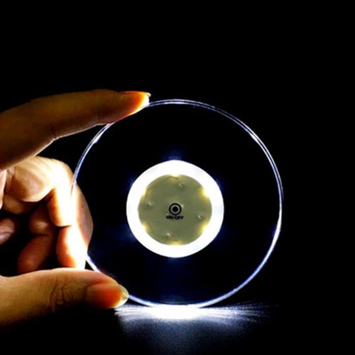 Dessous de verre à LED - YNKKVRE - Lot de 4 - Antidérapants - Imperméables - Multicolores