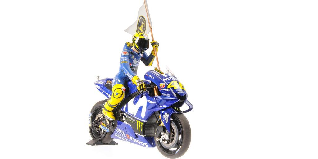 Minichamps Yamaha 2018 MotoGP Catalunya GP Rossi Included 1/12 YZR-M1 "MOVISTAR YAMAHA" #46 V. Figure/Flag