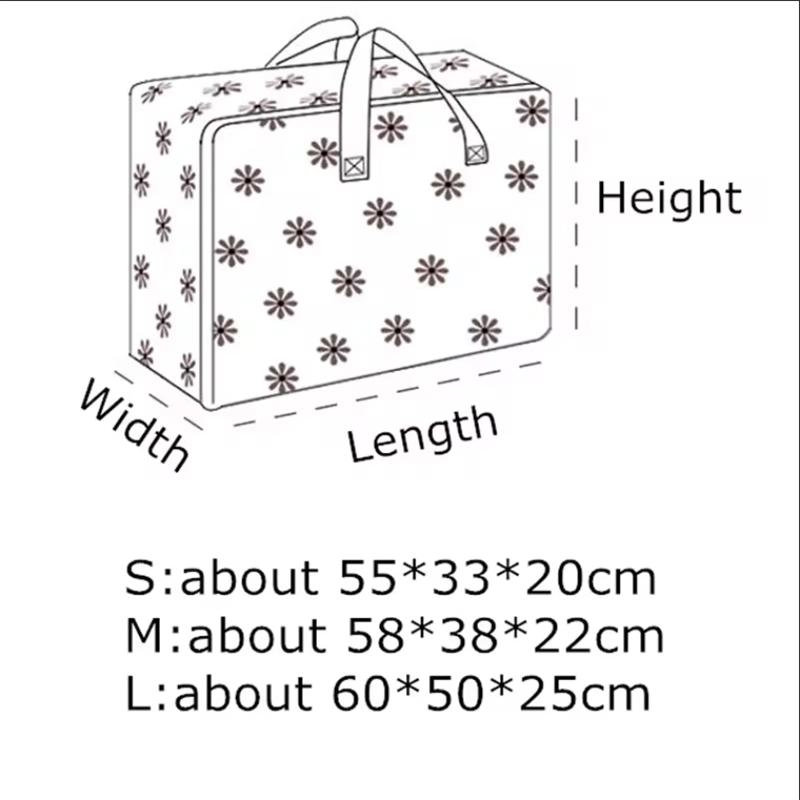 3 Pcs/set Thickened Storage Bag Luggage Travel Storage Bag Wardrobe Large Capacity Cotton Quilt Clothes Storage Organizing Bag