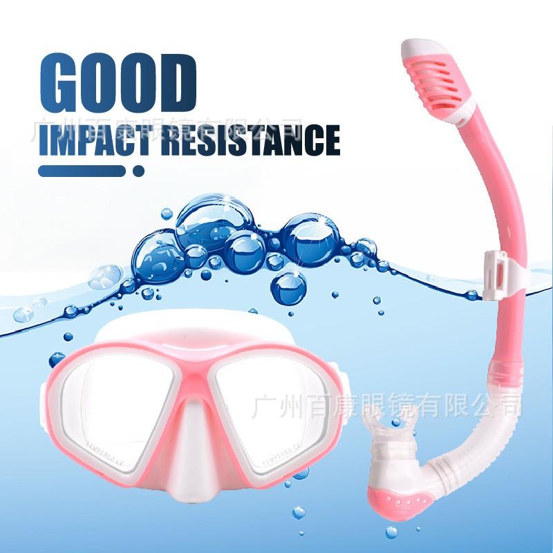 Snorkel Mask Set Adults Full Dry Breathing Tube Large Frame Silicone Diving Goggles Black Blue Pink 1056