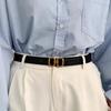 Pu Leather Belt For Women Metal Buckle Waist Strap Female Jeans Dress Trouser All-Match Decorative Waistband