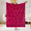 1pc Burgundy Abstract Style Digital Print Blanket Multi-Size Choice Bed Sofa Car Cover Blanket Travel Camping Universal Blanket