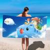 Cartoon B-Bugcat Capoo Cute Towel Quick Dry Absorbent Beach Towel for Sports, Fitness, Swimming and Outdoor Activities