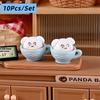 10 Pcs Dollhouse Miniatures Puppy Snow Top Coffee Mug Model Micro Landscape Ornaments Pretend Play Toys Diy Accessories Material