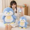 Penguin Doll Plush With Checkered Scarf Decoration For Kids Play Gift And
