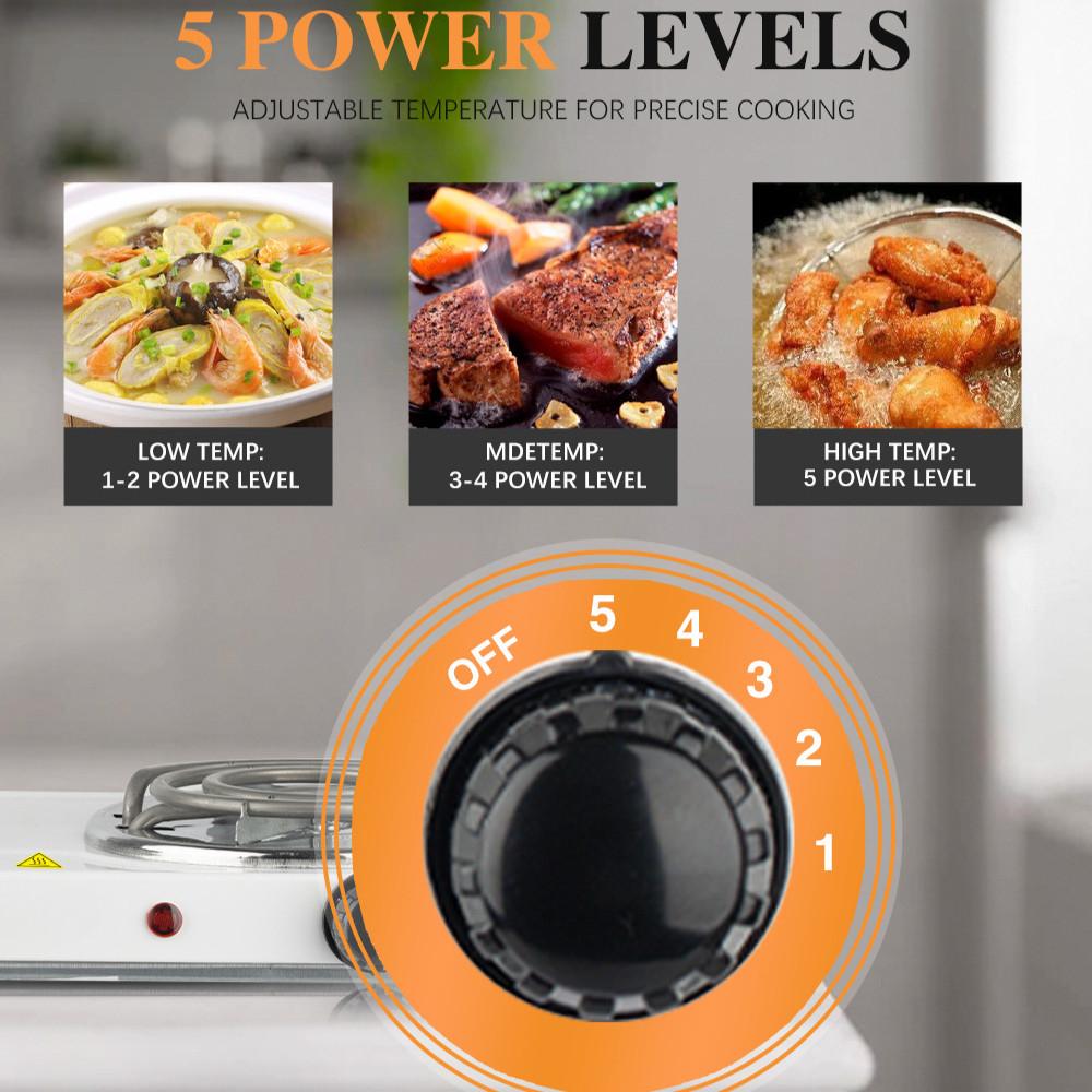 2000W Hochleistungs-Induktionskochfeld mit zwei Kochzonen Multifunktionale kleine Haushalts-Elektroherd Küchen-Tischkochfeld