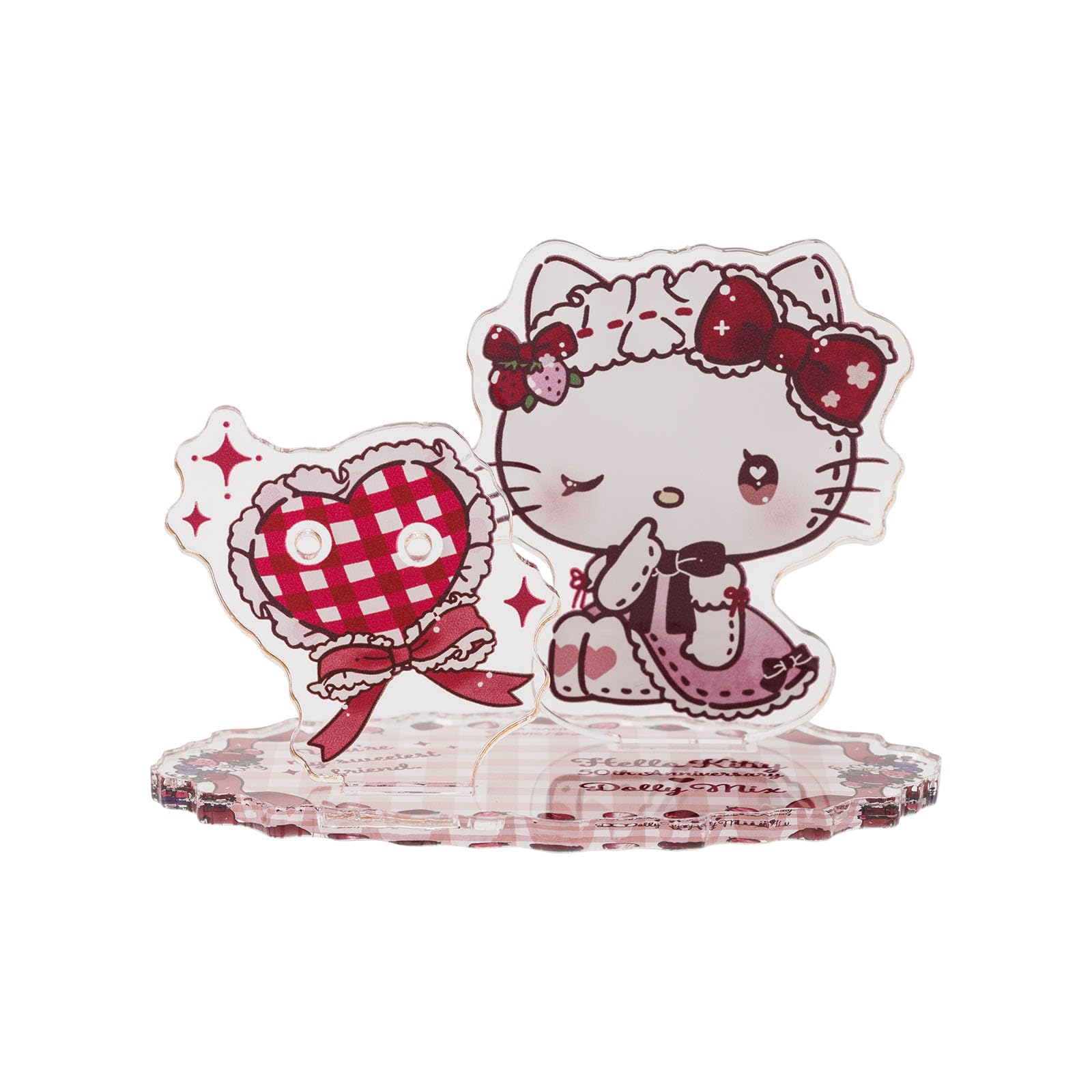 

Акриловая подставка Hello Kitty x DOLLY MIX, подставка для аксессуаров, персонажи Sanrio, акриловая подставка для ожерелий, сережек, колец [Белый клевер] розовый