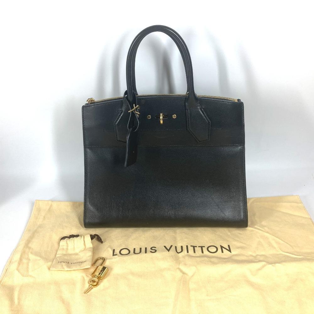 Louis Vuitton M53015 Bag City Steamer MM Hand Bag Leather Black