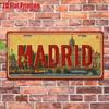 D Flatpc Vintage Metal Sign Only for Decoration Outdoor Wall Art (cm  Cm) MADRID Aluminum Sign Vehicle Decor