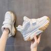 Damen Herbst Winter Fellige Dicke Sohle Dad Chunky Sneaker Warm Bequem Vielseitig Laufschuhe für Sport Freizeitkleidung