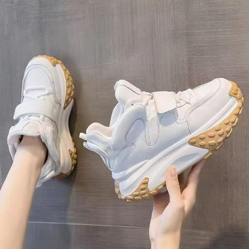 Damen Herbst Winter Fellige Dicke Sohle Dad Chunky Sneaker Warm Bequem Vielseitig Laufschuhe für Sport Freizeitkleidung