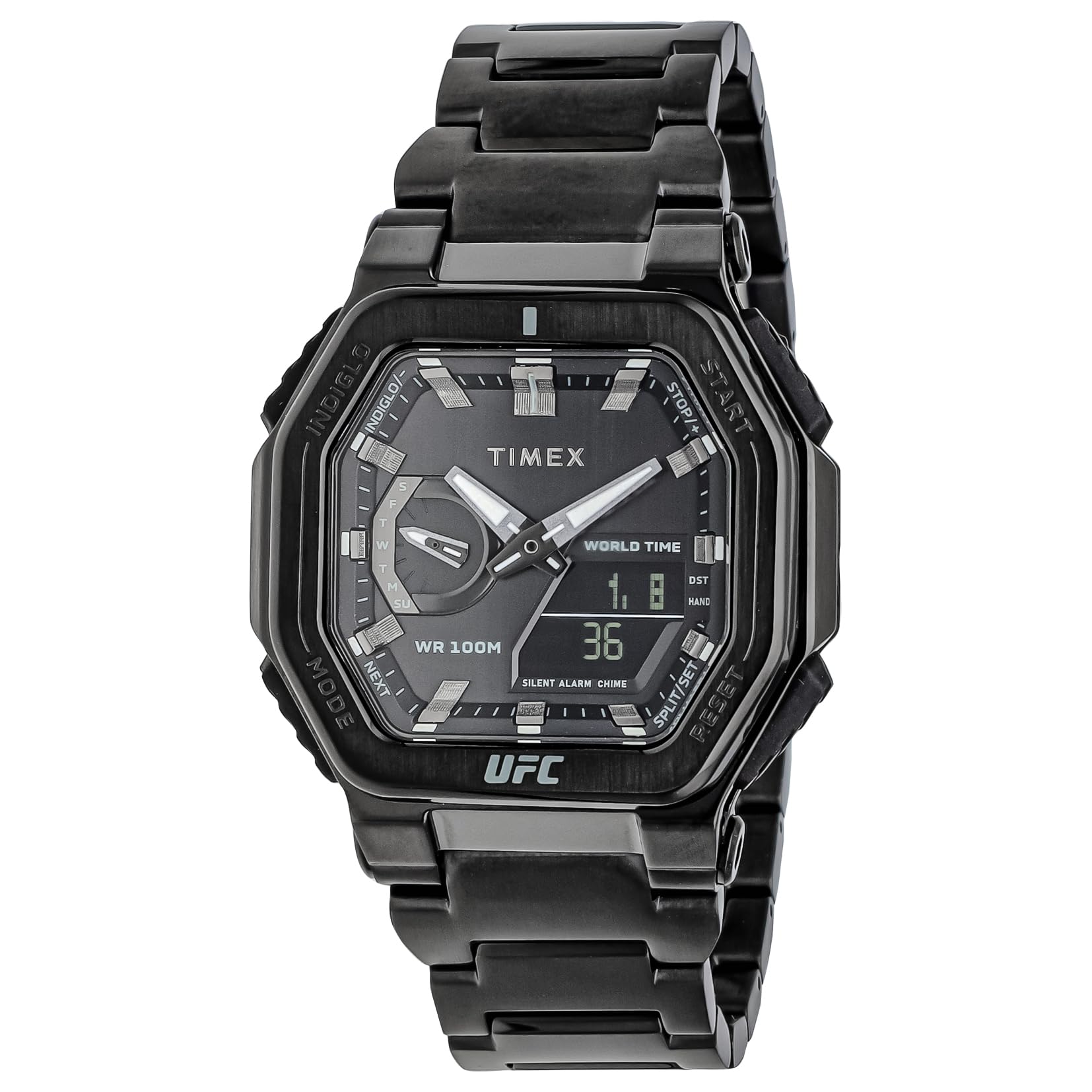

Годинник Timex MEDUSA INFINITE UFC Colossus TW2V84800 Quartz 100M Водонепроникний мінеральне скло, чорний циферблат, нержавіюча сталь [TIMEX] Чоловічий [Елемент] чорний