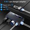 180W Zigarettenanzünder-Splitter PD36W/65W QC3.0 18W * 4 Ladeanschlüsse 3 Steckdosen LED-Spannung Super-Autoladegerät-Adapter 12V/24V