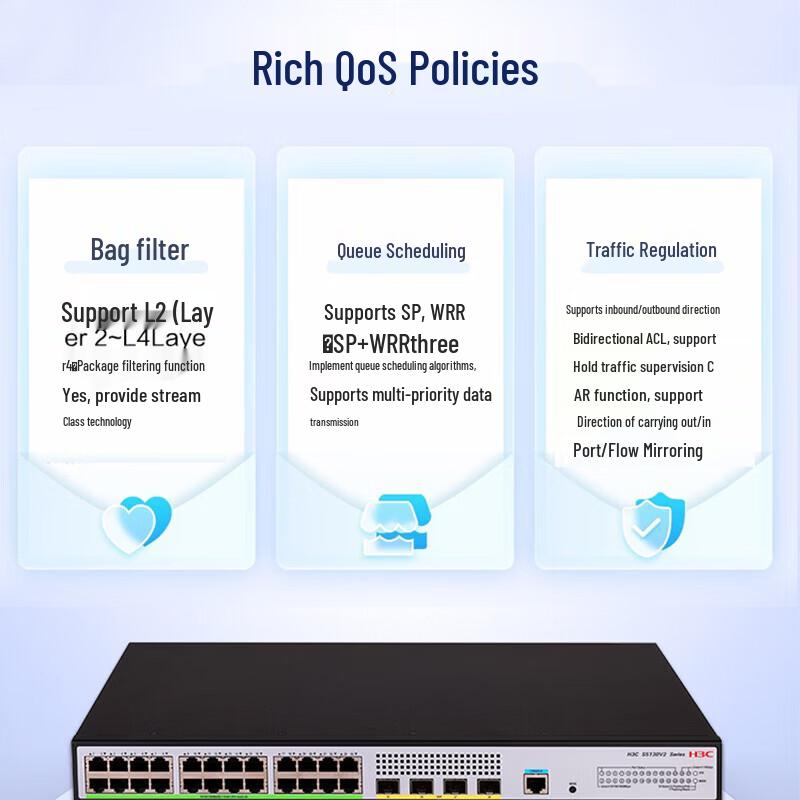 H3C S5130V2-28P-HPWR-LI Gigabit PoE+ Managed Switch